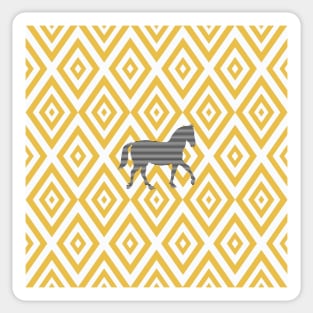 Horse - abstract geometric pattern - beige. Sticker